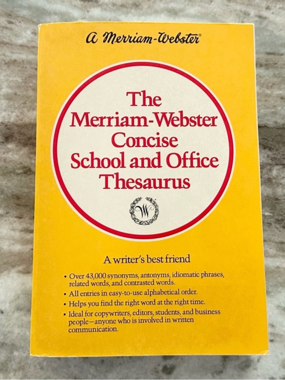 1991 The Merriam-Webster Concise School & Office Thesaurus Paperback Book